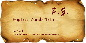 Pupics Zenóbia névjegykártya